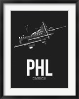 Framed PHL Philadelphia Airport Black
