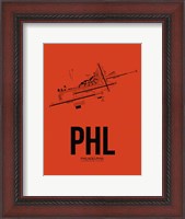 Framed PHL Philadelphia Airport Orange
