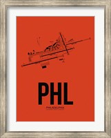Framed PHL Philadelphia Airport Orange