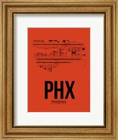 Framed PHX Phoenix Airport Orange