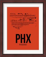 Framed PHX Phoenix Airport Orange