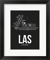Framed LAS Las Vegas Airport Black