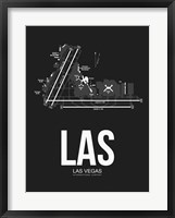 Framed LAS Las Vegas Airport Black