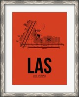 Framed LAS Las Vegas Airport Orange
