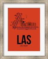 Framed LAS Las Vegas Airport Orange