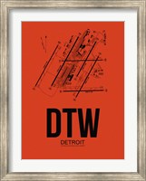 Framed DTW Detroit Airport Orange