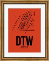 Framed DTW Detroit Airport Orange