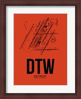 Framed DTW Detroit Airport Orange