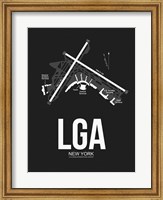 Framed LGA New York Airport Black