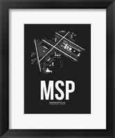 Framed MSP Minneapolis Airport Black