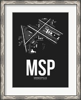 Framed MSP Minneapolis Airport Black