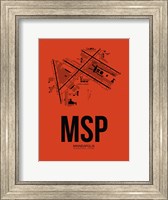 Framed MSP Minneapolis Airport Orange
