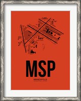 Framed MSP Minneapolis Airport Orange