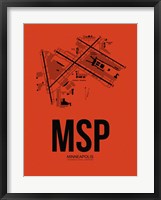 Framed MSP Minneapolis Airport Orange