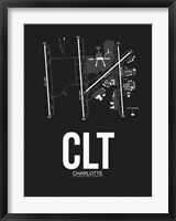 Framed CLT Charlotte Airport Black