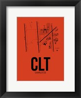 Framed CLT Charlotte Airport Orange