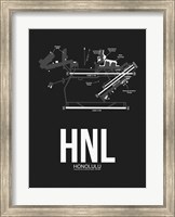 Framed HNL Honolulu Airport Black