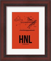Framed HNL Honolulu Airport Orange