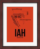 Framed IAH Houston Airport Orange