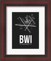 Framed BWI Baltimore Airport Black