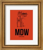 Framed MDW Chicago Airport Orange