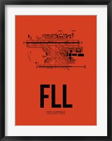 Framed FLL Fort Lauderdale Airport Orange