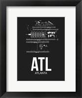Framed ATL Atlanta Airport Black
