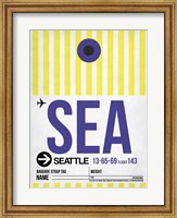 Framed SEA Seattle Luggage Tag 1