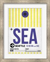 Framed SEA Seattle Luggage Tag 1