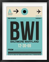 Framed BWI Baltimore Luggage Tag 1