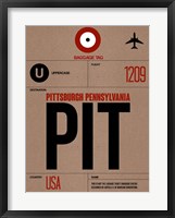 Framed PIT Pittsburgh Luggage Tag 1