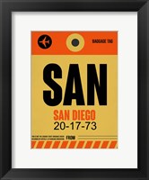 Framed SAN San Diego Luggage Tag 1