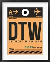 Framed DTW Detroit  Luggage Tag 1