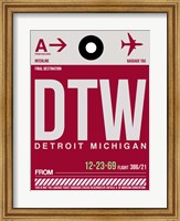 Framed DTW Detroit  Luggage Tag 1