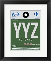 Framed YYZ Toronto Luggage Tag 1
