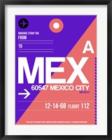 Framed MEX Mexico City Luggage Tag 1