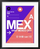 Framed MEX Mexico City Luggage Tag 1