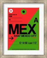 Framed MEX Mexico City Luggage Tag 2