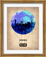 Framed New York Blue Air Balloon