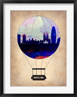 Framed Barcelona Air Balloon
