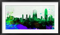 Framed Barcelona City Skyline