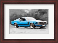 Framed 1970 Ford Mustang Boss Blue