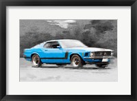 Framed 1970 Ford Mustang Boss Blue