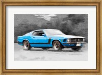 Framed 1970 Ford Mustang Boss Blue