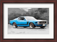 Framed 1970 Ford Mustang Boss Blue