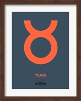 Framed Taurus Zodiac Sign Orange