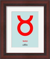 Framed Taurus Zodiac Sign Red