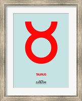 Framed Taurus Zodiac Sign Red