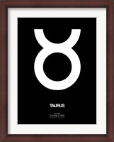 Framed Taurus Zodiac Sign White