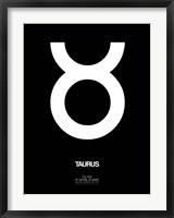 Framed Taurus Zodiac Sign White